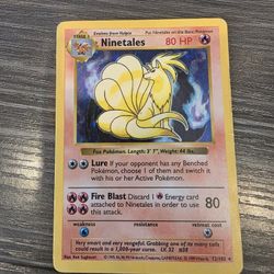 Pokemon Card - Ninetales Base Set (Shadowless) 12/102 Holo Rare 