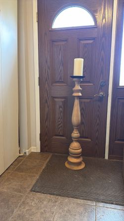 Pottery Barn tall candle holder