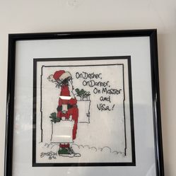 Hand Stitched Framed Christmas 