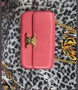Celine Triomphe chain leather crossbody bag