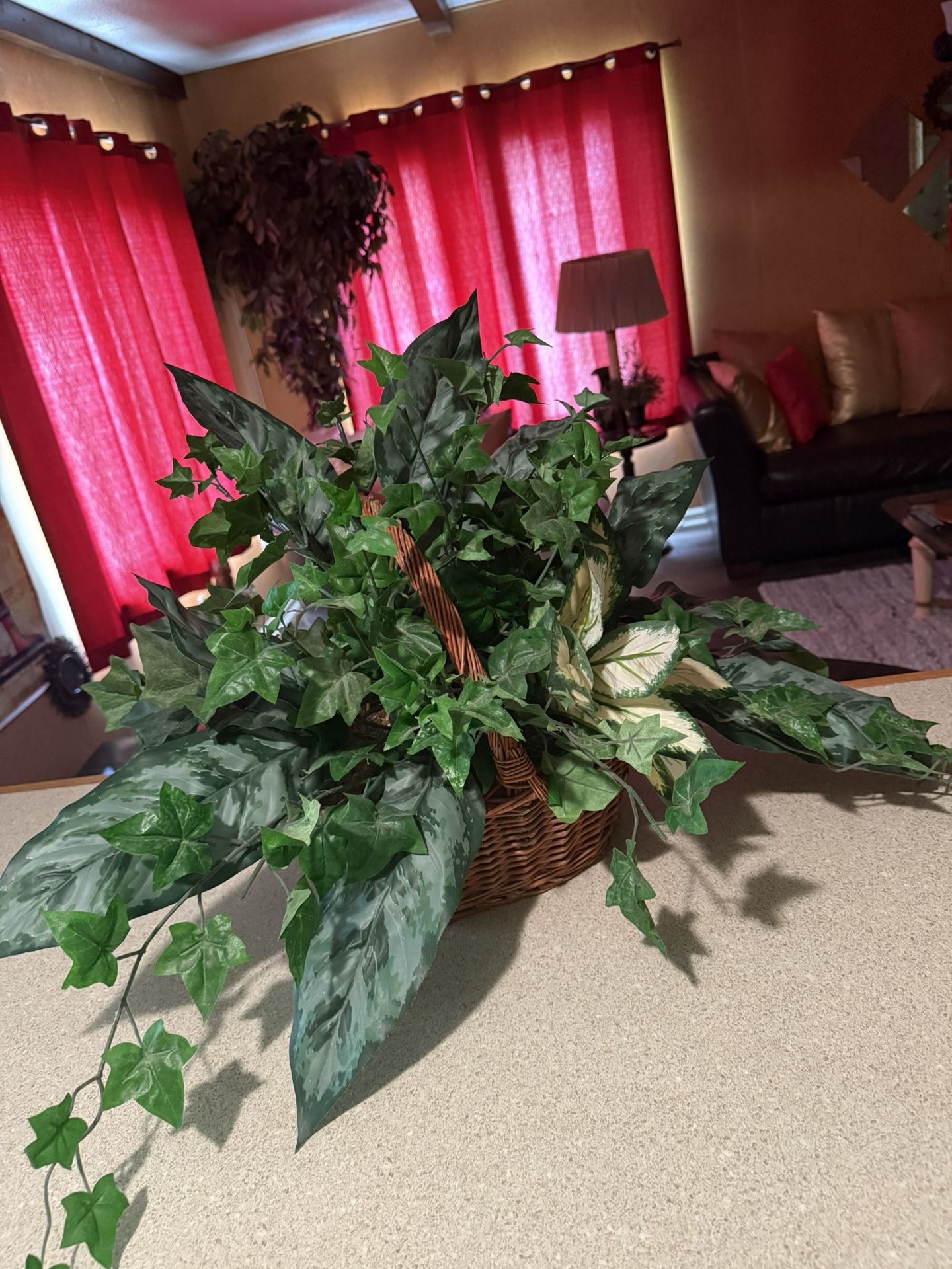 Basket Full Of Mixed Silk Greenery