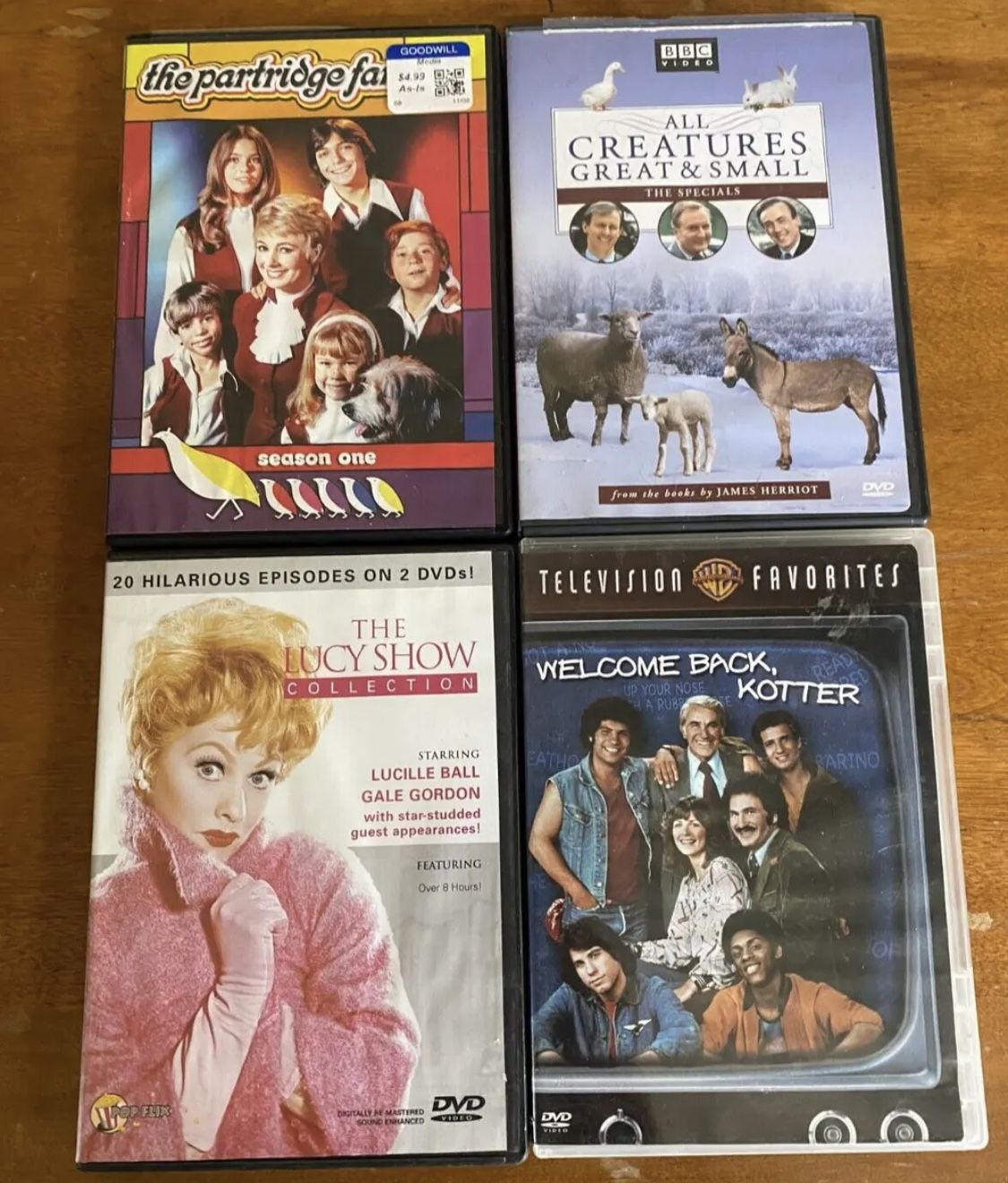(4) Classic TV Show DVD Lot Lucy Show Welcome Back Kotter Partridge Family BBC