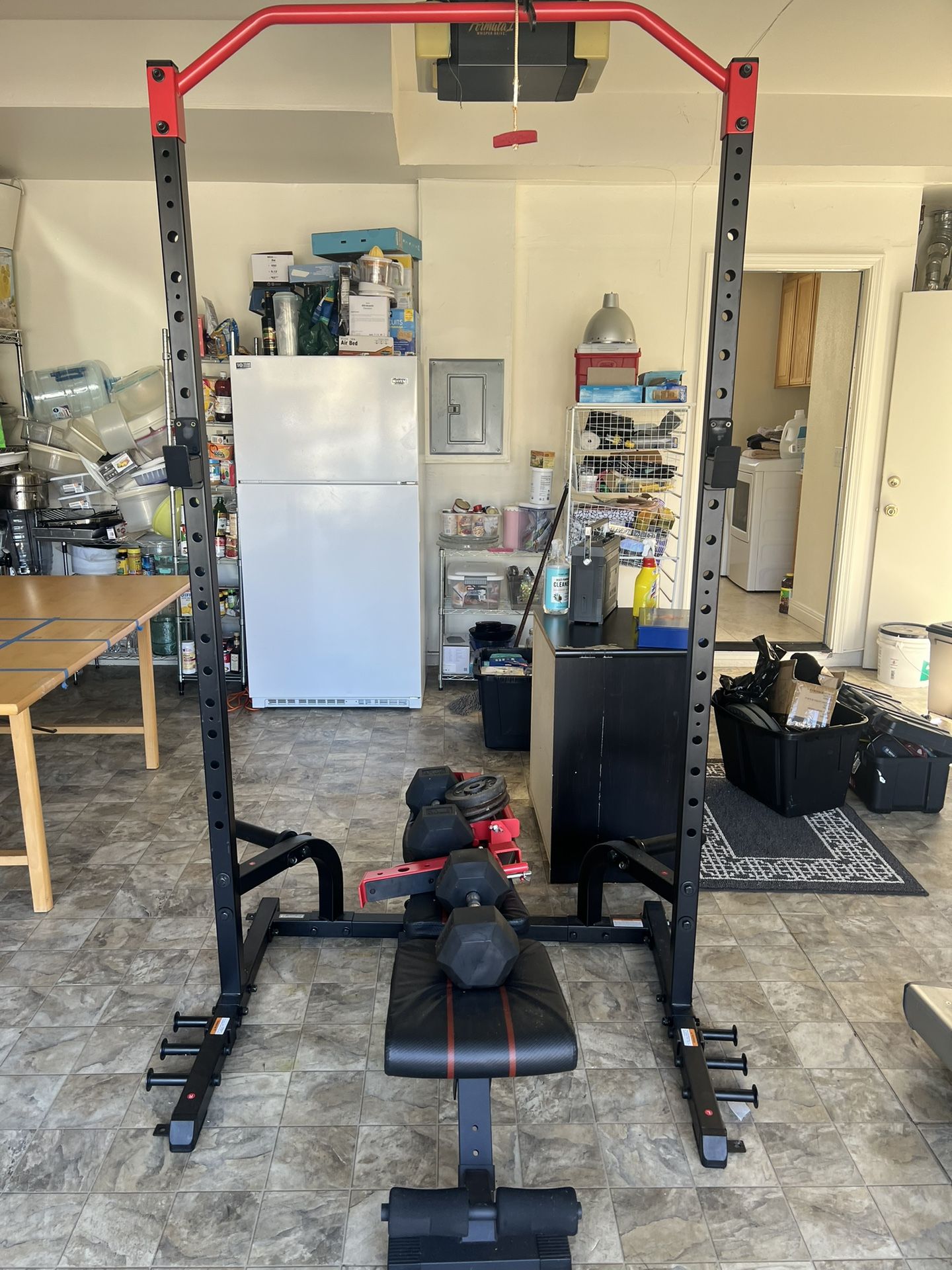 Gym Equipment Fly Bird Bench & Sunny Power Rack With Eight Weights for ...