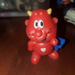 Plastic Red Devil With Blue Cape Figure 