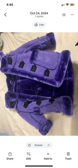Purple Toddler Leather coat 2T