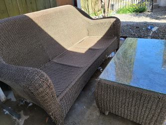 Wicker Couch And Table