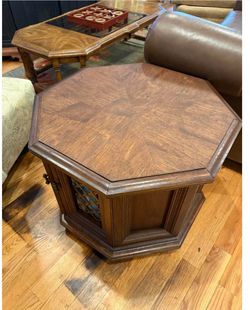 Vintage Octagonal Wooden Side Table