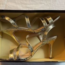 Gold, High Heel Shoes