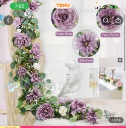 4 Lavender Eucalyptus/Butterfly/rose/peony Garlands