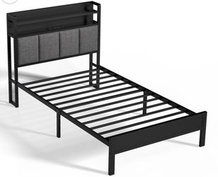 Z-hom Storage Metal Platform Bed Frames, Twin