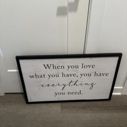 Accent Table (Faux Wood) + FREE Wall Art