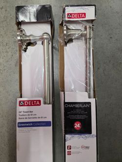 $28 for Both, Lot of (2) DELTA bathroom Towel Bar, Rack, Holders.