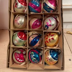 Vintage Christmas Poland Hand Painted Ornaments 