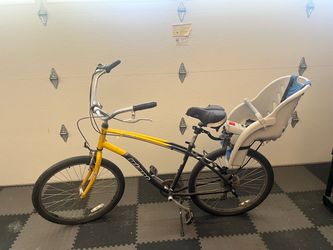 8 speed yellow cruiser  with child seat