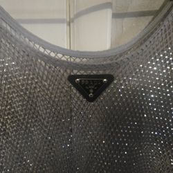 Prada Rhinestone Fishnet Dress Size Small 