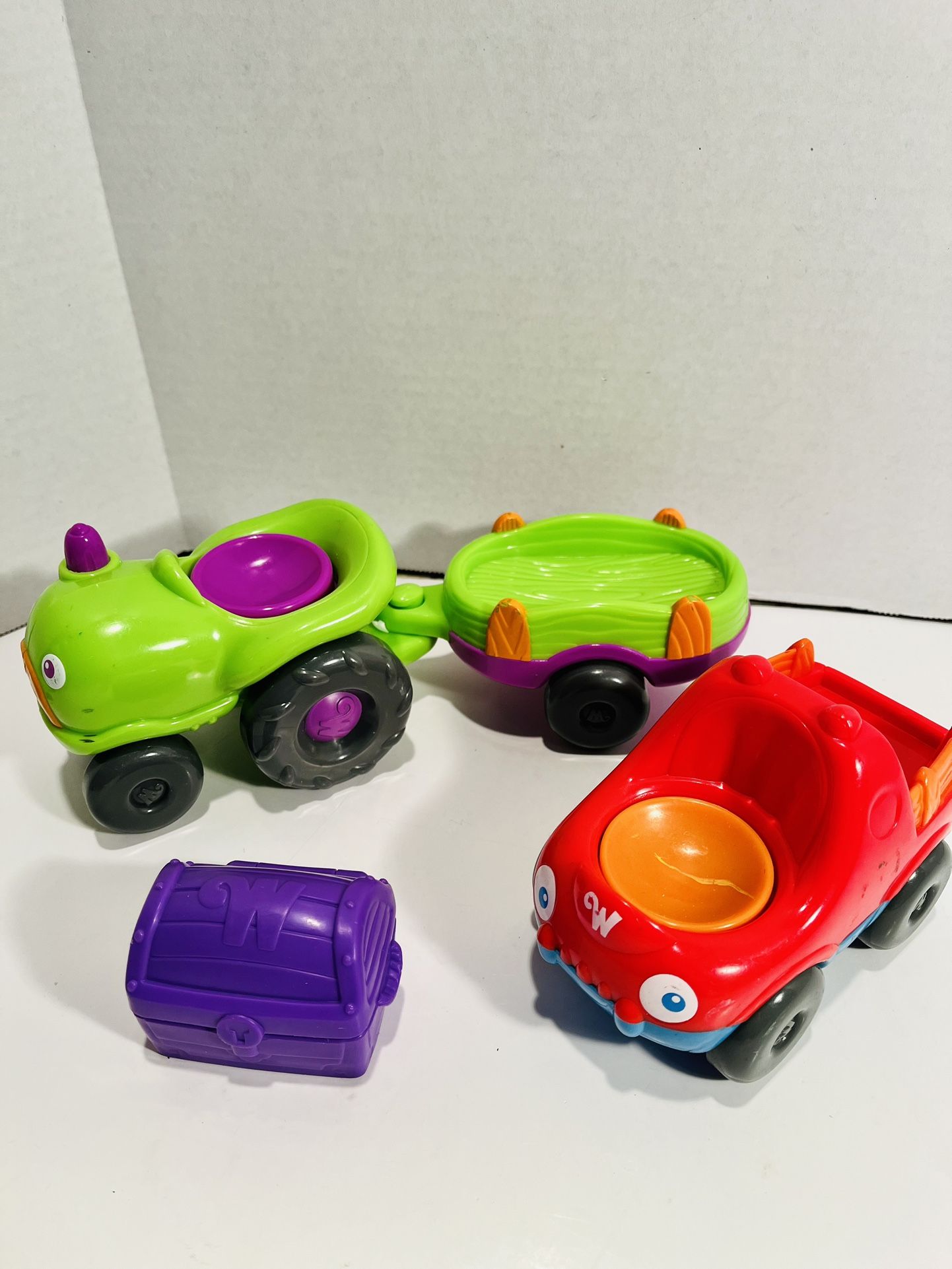 Weebles Wobble Vehicle LOT - Tractor and Truck Playskool Hasbro
