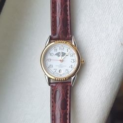 Moon Phase And Date Indicator Brown Strapped Watch