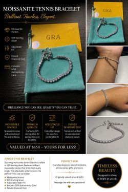 Adjustable Moissanite Tennis Bracelet