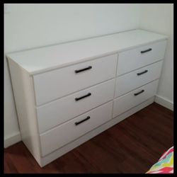 NEW WHITE DOUBLE DRESSER - ASSEMBLED