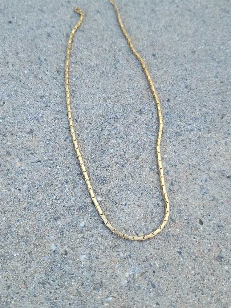 18" Vtg 14k GP Gold Plated Necklace