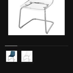 Ikea Tobias Clear Chorome Plated Chair
