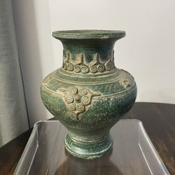 Antique Chinese Style Green Glazed Pottery Vessel