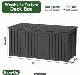 🖤 BRAND NEW 180-Gallon Outdoor Deck Storage Box – Still Sealed!