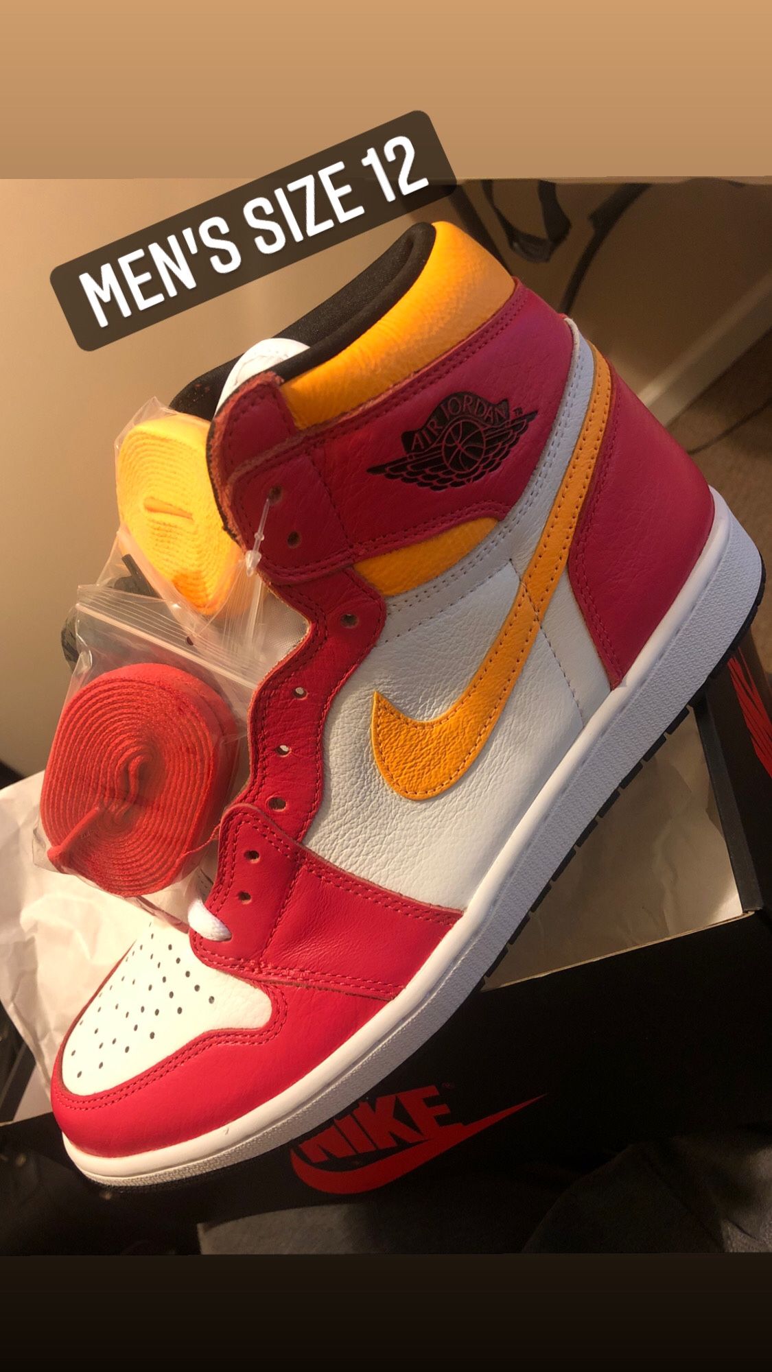 Air Jordan 1 Retro High OG “Light Fusion Red” Size 12