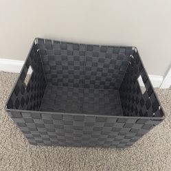 Grey Woven Storage Basket