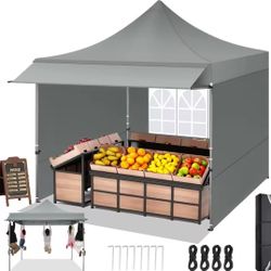 10x15 Pop up Canopy Tent Heavy Duty with 4 Sidewalls, Easy Set-up Commercial Outdoor Party Tent, 100% Waterproof Wedding Canopy Gazebo, 3 Height