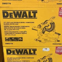 NEW DEWALT 15 Amp Corded 12 in. Double Bevel Sliding Compound Miter Saw, Blade Wrench & Material Clamp