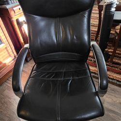 Genuine Leather Black Desk Chair