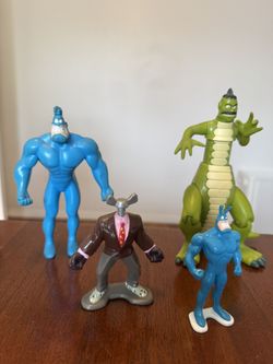 The Tick Death Hug Dean Growing Dinosaur Neil Action Figures Bandai Vintage 1990’s