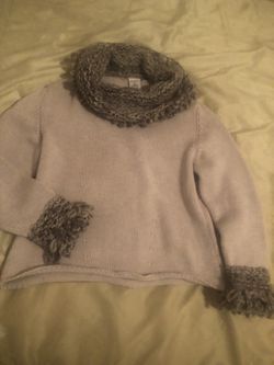 Nazarene Chiatti Sweater Ivory with Gray And Black Cow Neck