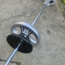 6ft Standard Barbell With Two 25lbs & Two 10lbs Plates