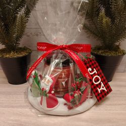 Vintage Christmas White Barn Candle / Bath And Body Works Candle Holder & Candle ( Bright Christmas Morning)