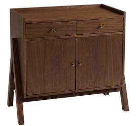 Wyatt Walnut A Frame Mid Century Entryway Storage Cabinet