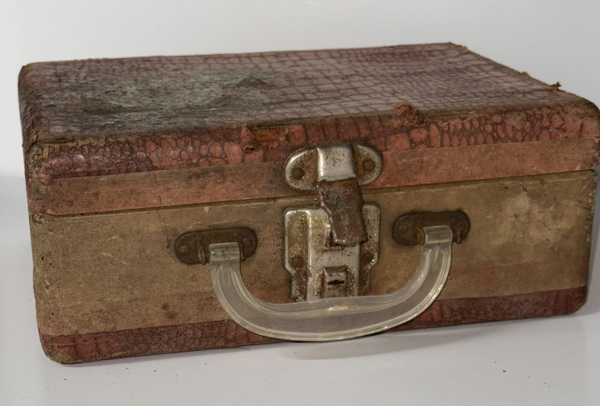VTG Embossed Leather Small Suitcase