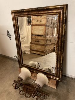 Mirror and light fixtures 28 wide x 34 height