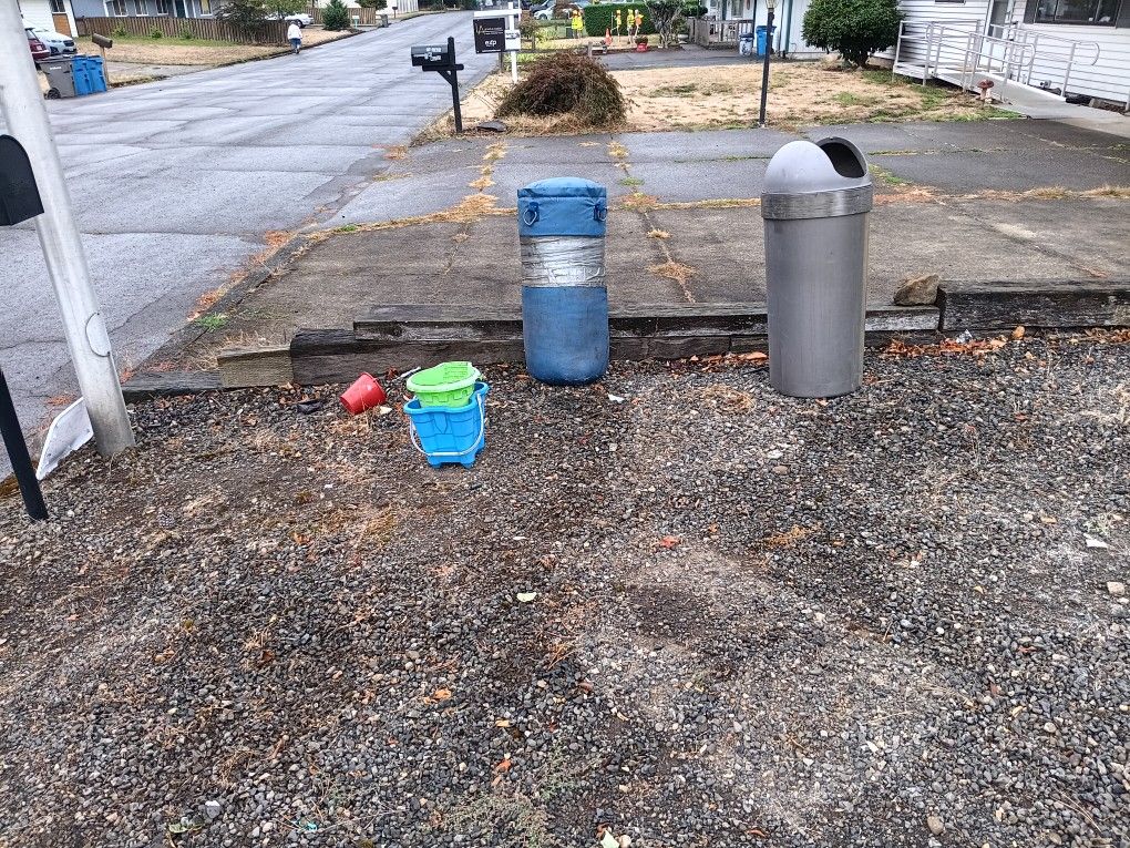 free Punching Bag And Garbage Can