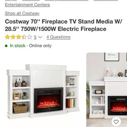 70inch Fireplace TV Stand New$300