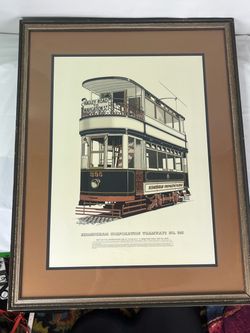 Vintage Framed Birmingham Corporation Tramways No. 395 Art Print
