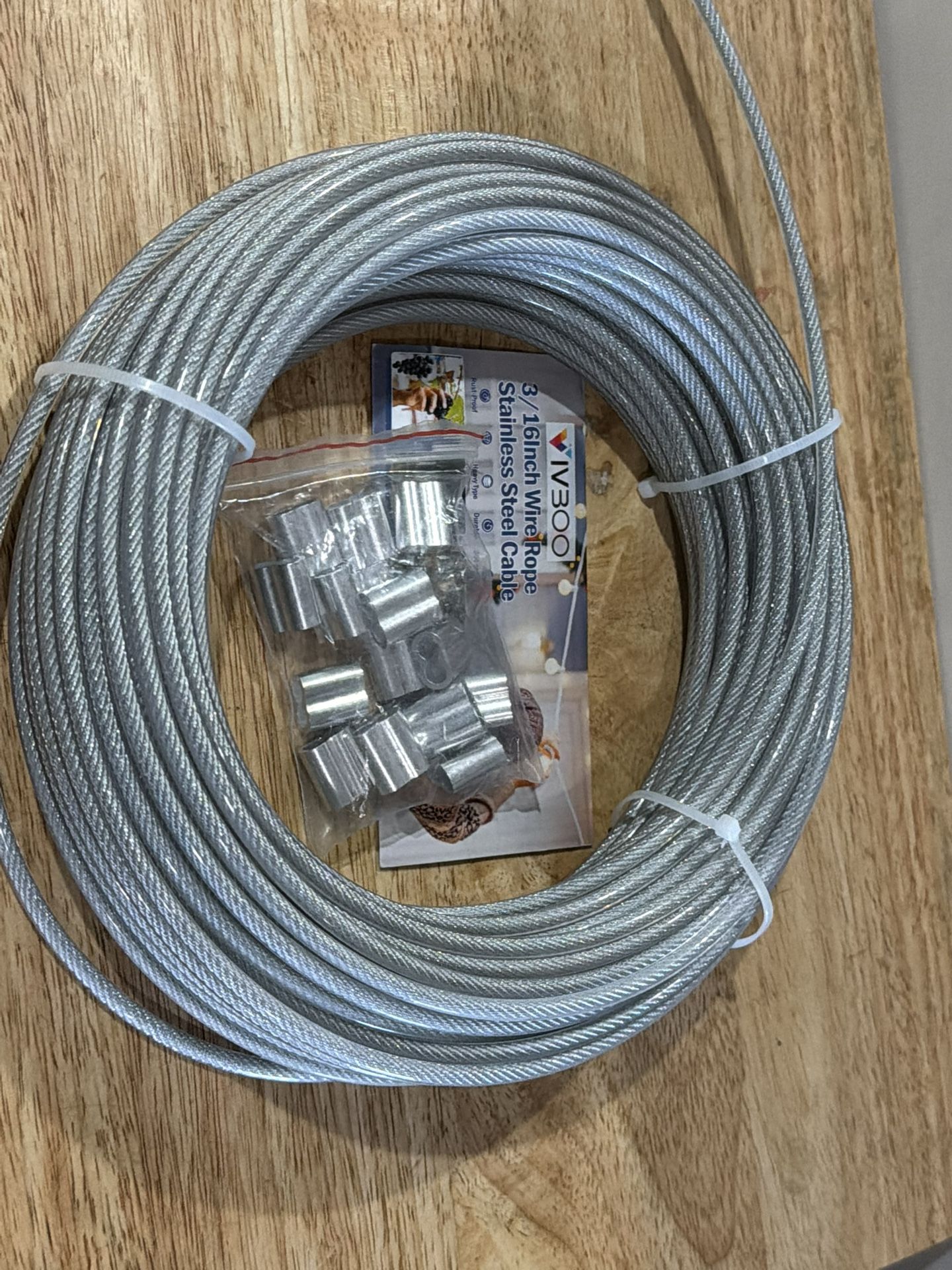100 Foot 3/16 Inch Stainless Steel Wire Rope