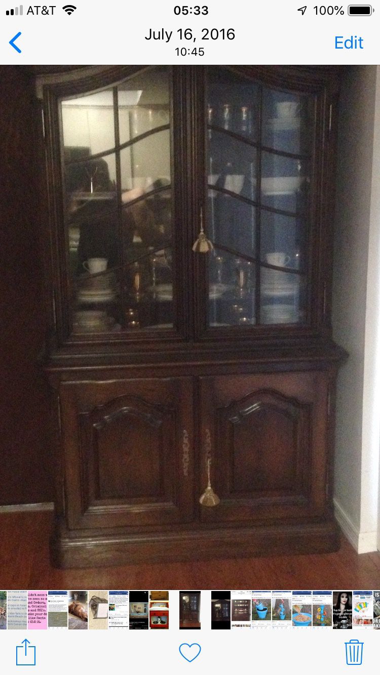 Antique china cabinet with lights