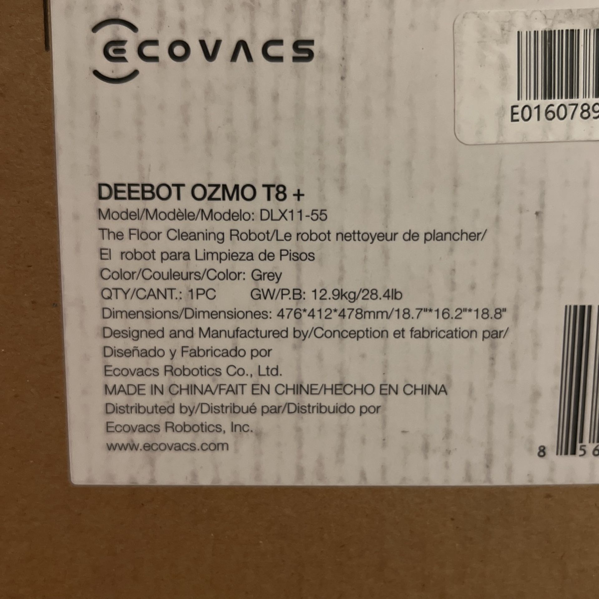 Brand New In Box Ecovacs Deebor T8+ Robot Vacuum Retail Cost $750 For $500!