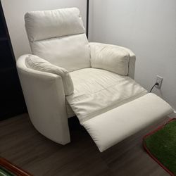 Luxury White Leather Recliner