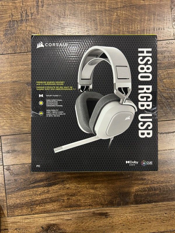 Corsair HS80 RGB USB Premium Gaming Headset with Dolby Audio 7.1 Surround Sound (Broadcast-Grade Omni-Directional Microphone, Memory Foam Earpads, Hig