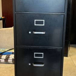 Black Metal Filing Cabinet 