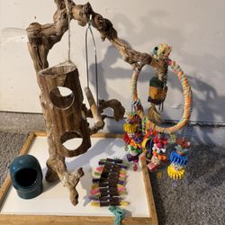Bird Stand With Toys