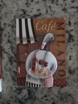 Café Capri 3D Relief Wall Plaque ...set of 3